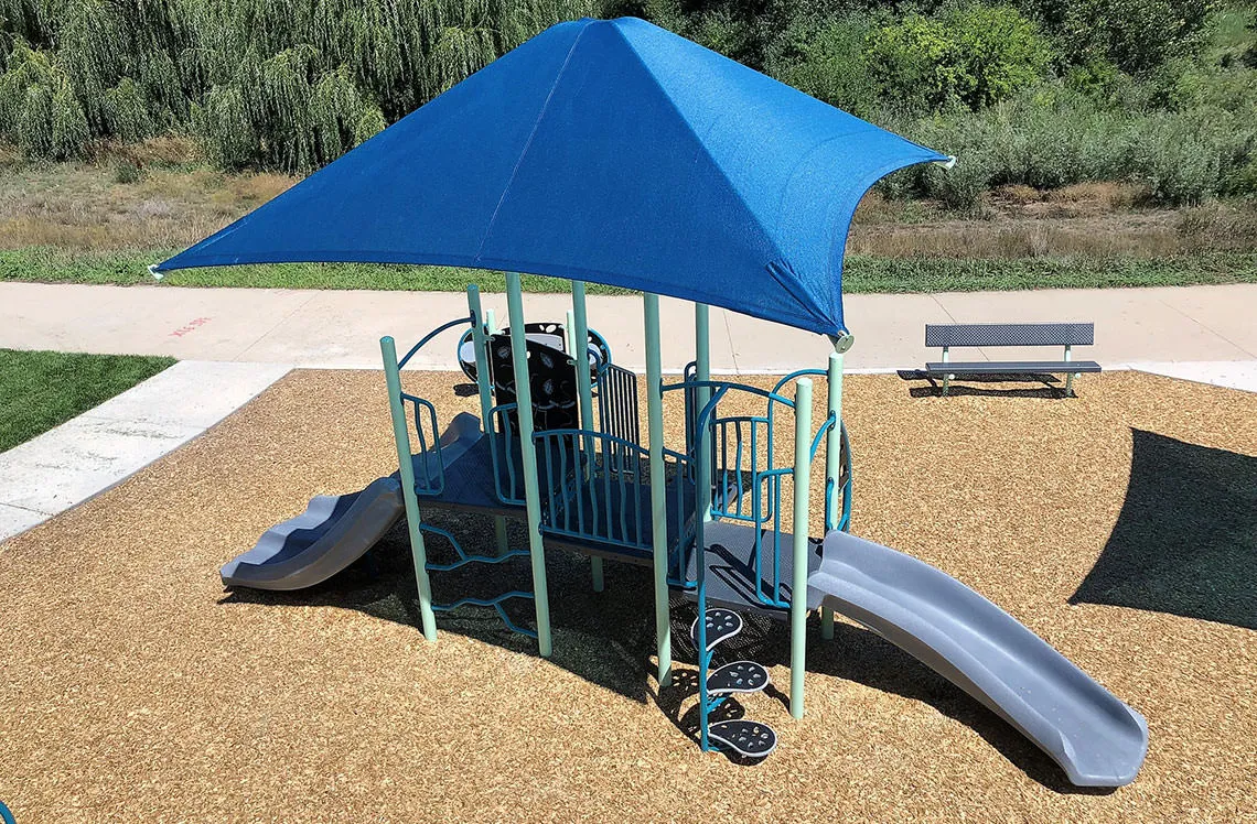 Shade for slide at Greeley West playground